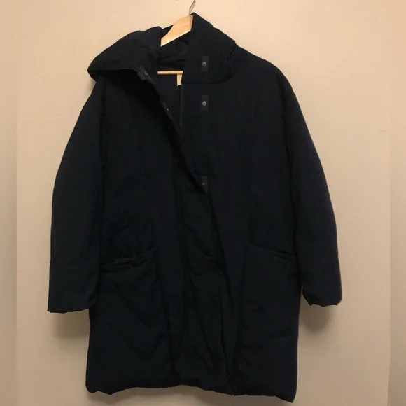 Poetry SHAWL-COLLAR PUFFER JACKET
Coated cotton Navy US Size 8 Down - Picture 1 of 7